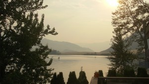 Smoky skies at Nicola Lake