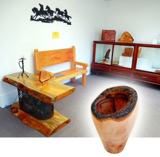 Woodworking art at the Courthouse Art Gallery, until the end of the month.