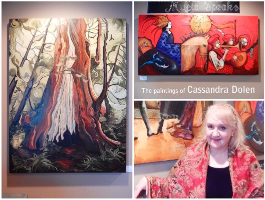 Cassandra Dolen is a prolic artist, and opened a new exhibition of walnut oil paintings on Friday at Brambles.