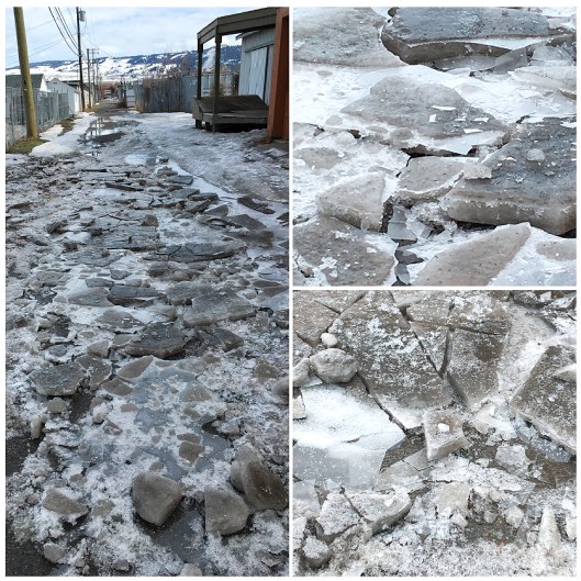 The alley behind Crystal Restaurant looked like spring break-up up the Yukon River, on Saturday!